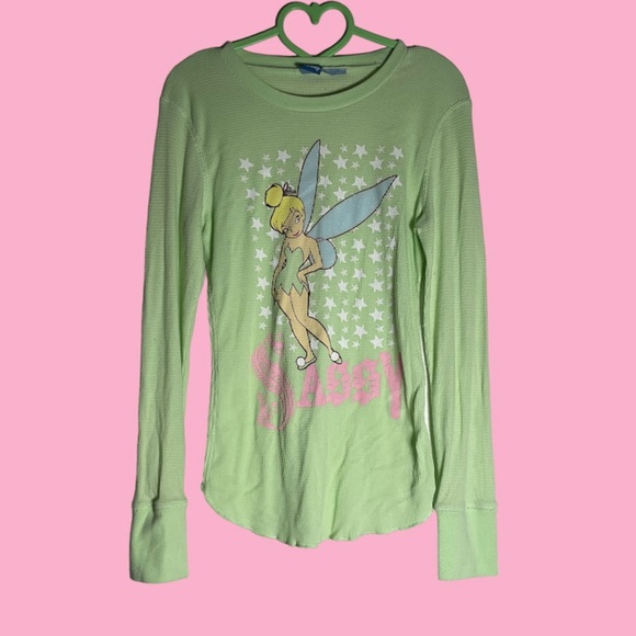 Disney Tinker Bell Green Pajama Top - Picture 1 of 6
